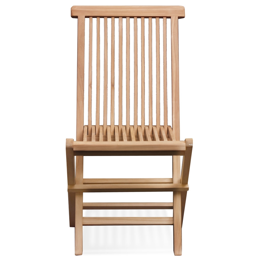Chaise de jardin pliable KALEO en bois de Teck naturel vue2