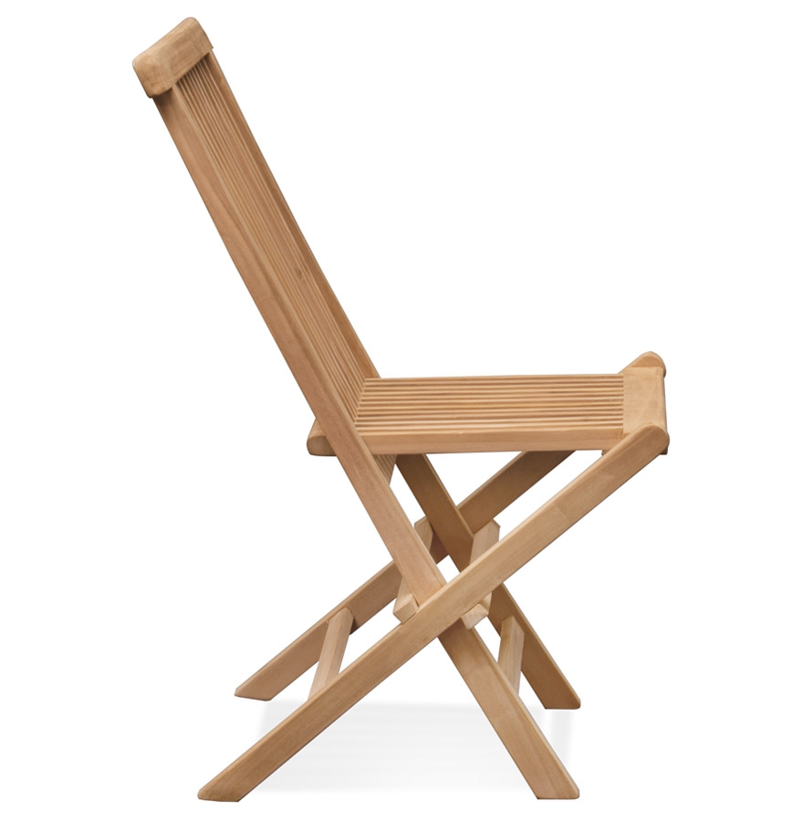 Chaise de jardin pliable KALEO en bois de Teck naturel vue3