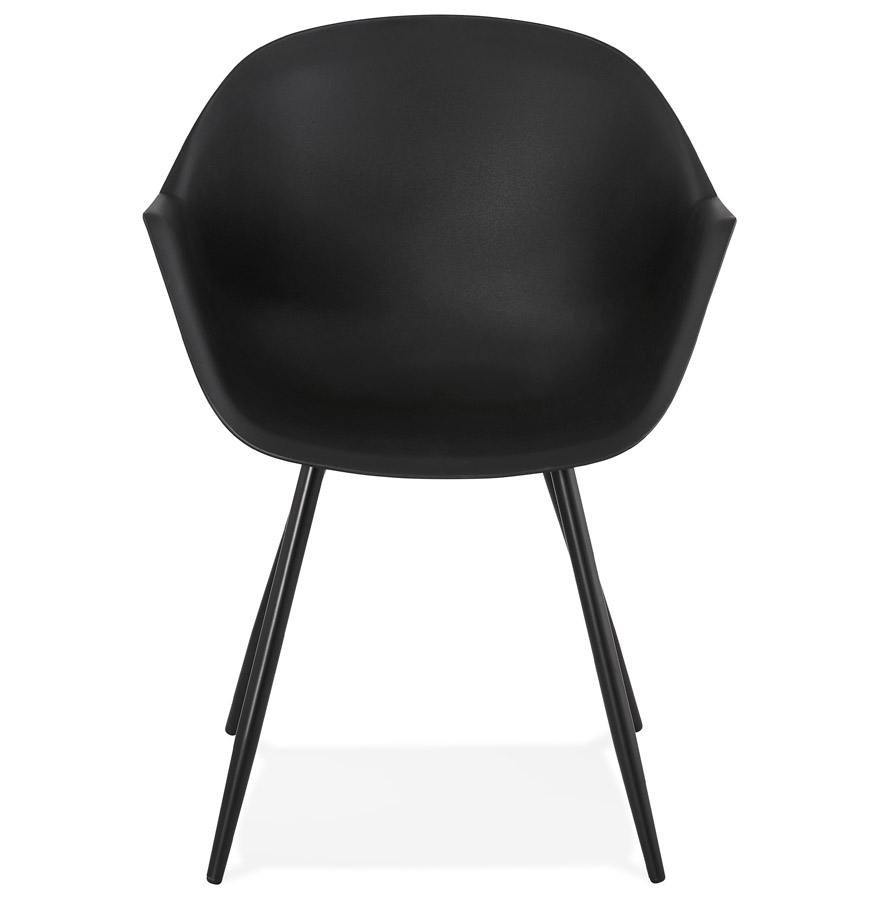Chaise à accoudoirs 'KELLY' noire design vue2
