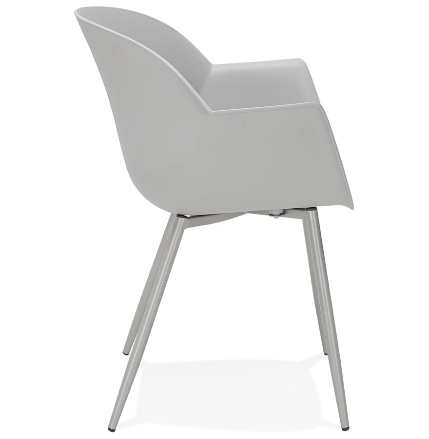 Chaise à accoudoirs 'KELLY' grise design vue3