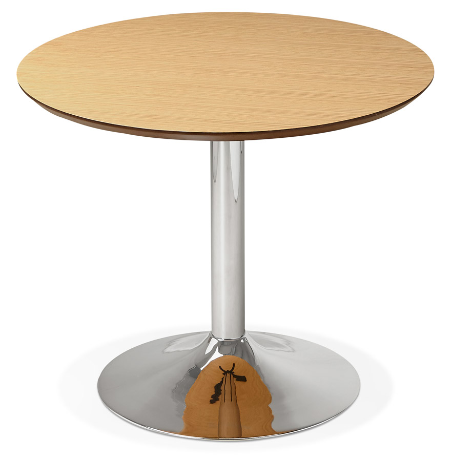 Petite table de bureau / à diner ronde ´KITCHEN´ en bois finition naturelle - Ø 90 cm