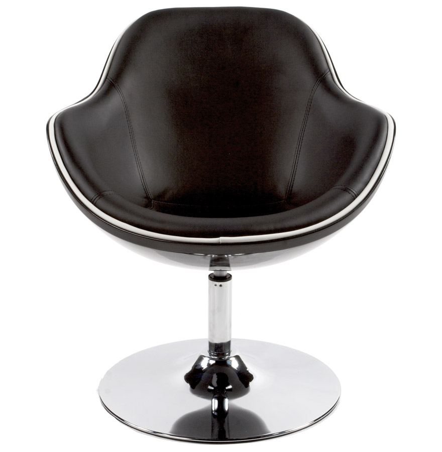 Fauteuil design ´KOK´ pivotant noir style retro