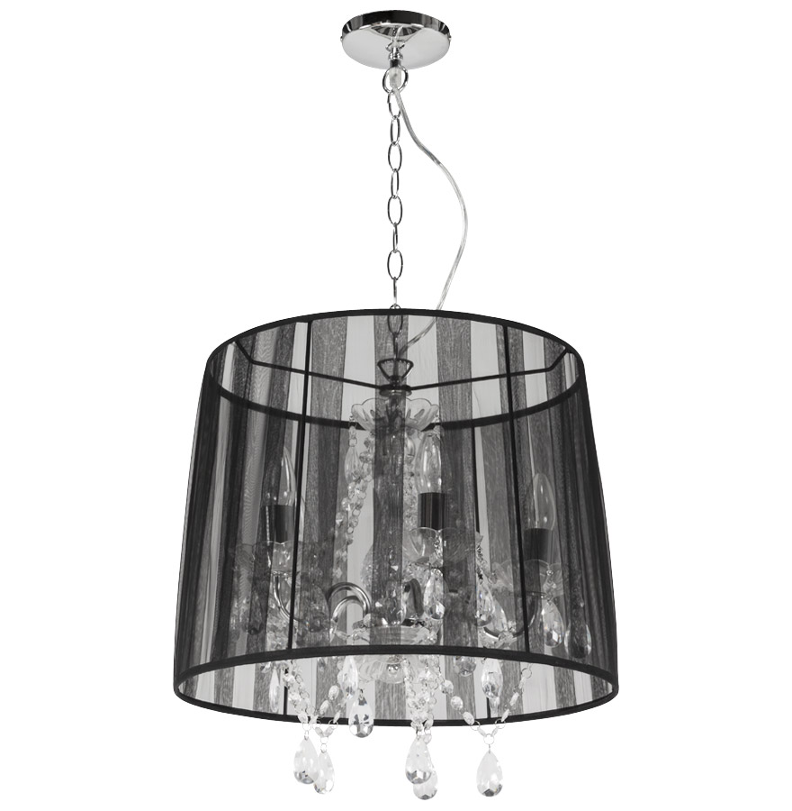 Suspension chandelier baroque ´KOSY´ noire à pampilles