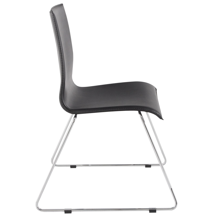 Chaise design noire ´KYRA´ en matière synthétique