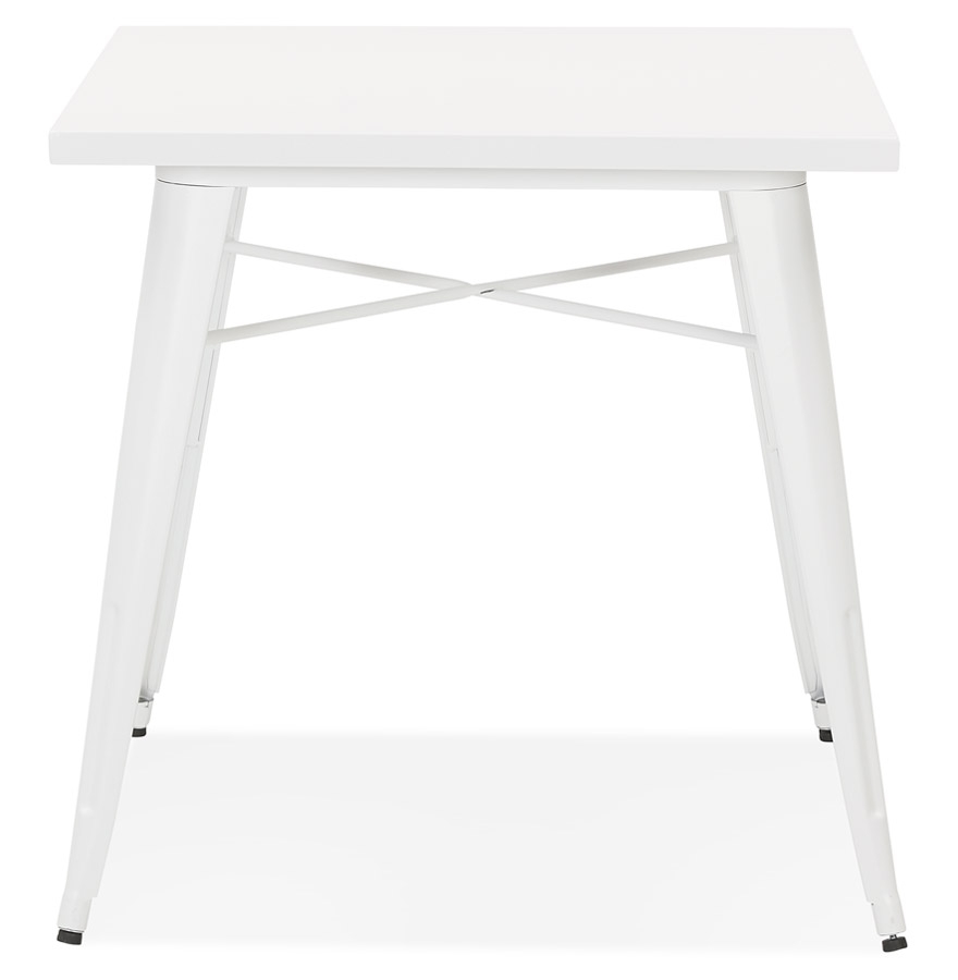Petite table à dîner style industriel 'LALOU' blanche - 76x76 cm vue2