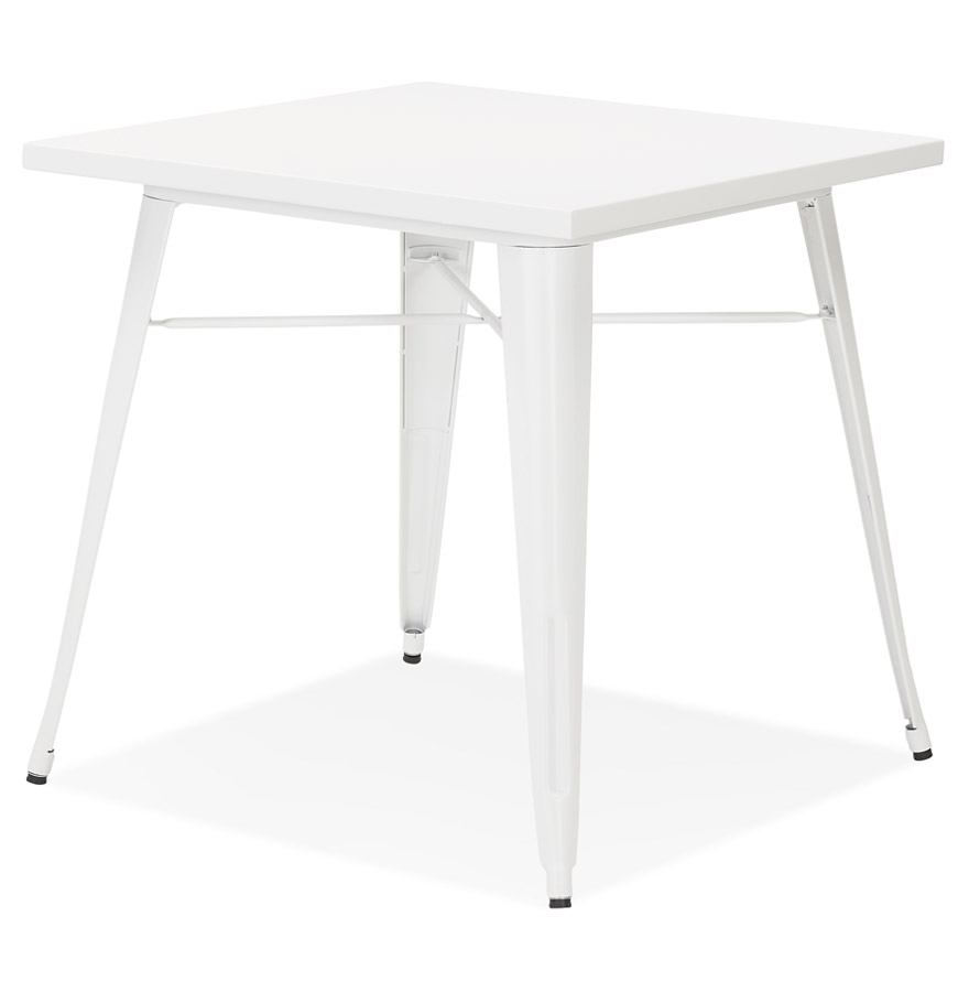 Petite table à dîner style industriel 'LALOU' blanche - 76x76 cm vue3