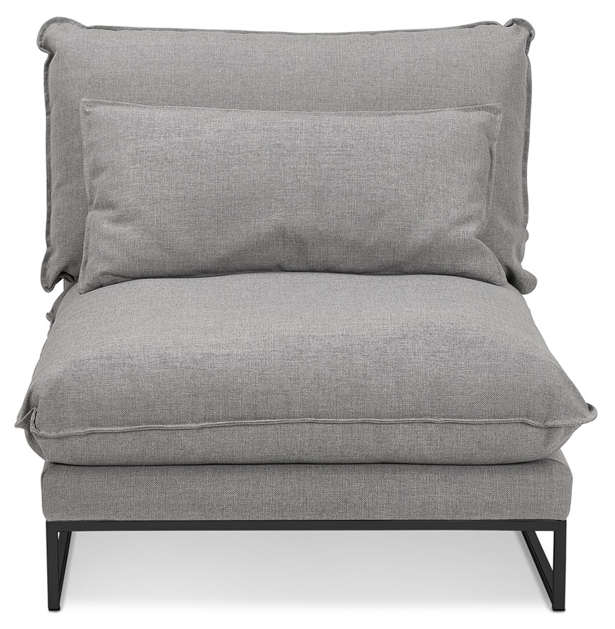 Grand fauteuil lounge 'LASKA' en tissu gris clair 1 place vue2