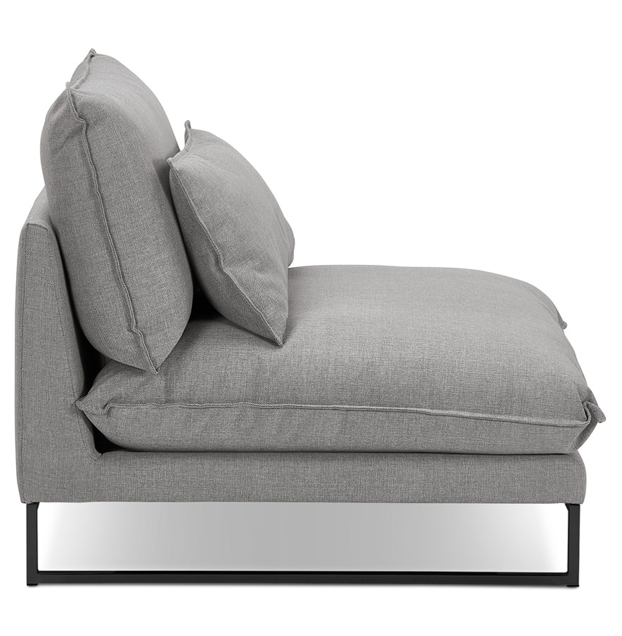 Grand fauteuil lounge 'LASKA' en tissu gris clair 1 place vue3