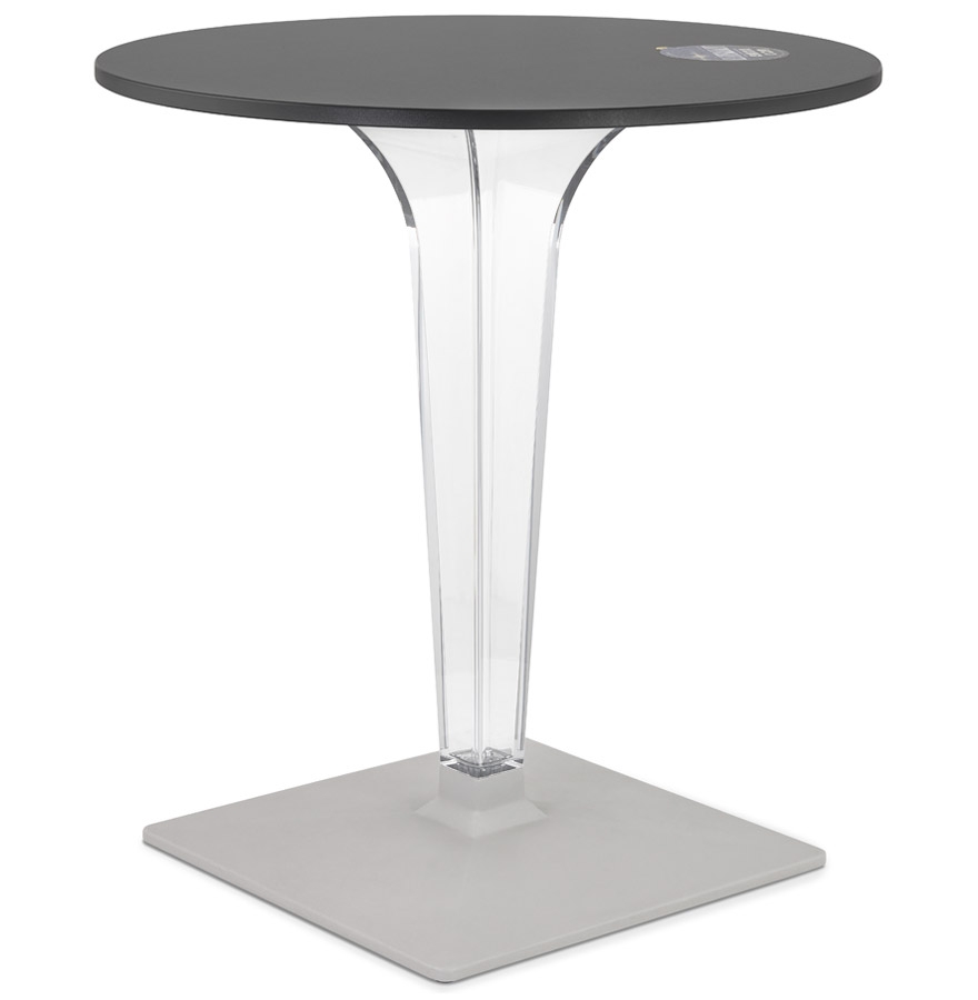 Table de terrasse ronde 'LIMPID' noire intérieur/extérieur - Ø 68 cm vue2