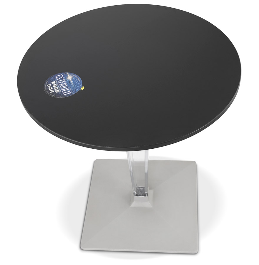 Table de terrasse ronde 'LIMPID' noire intérieur/extérieur - Ø 68 cm vue3