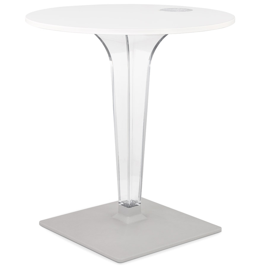 Table de terrasse ronde 'LIMPID' blanche intérieur/extérieur - Ø 68 cm vue2