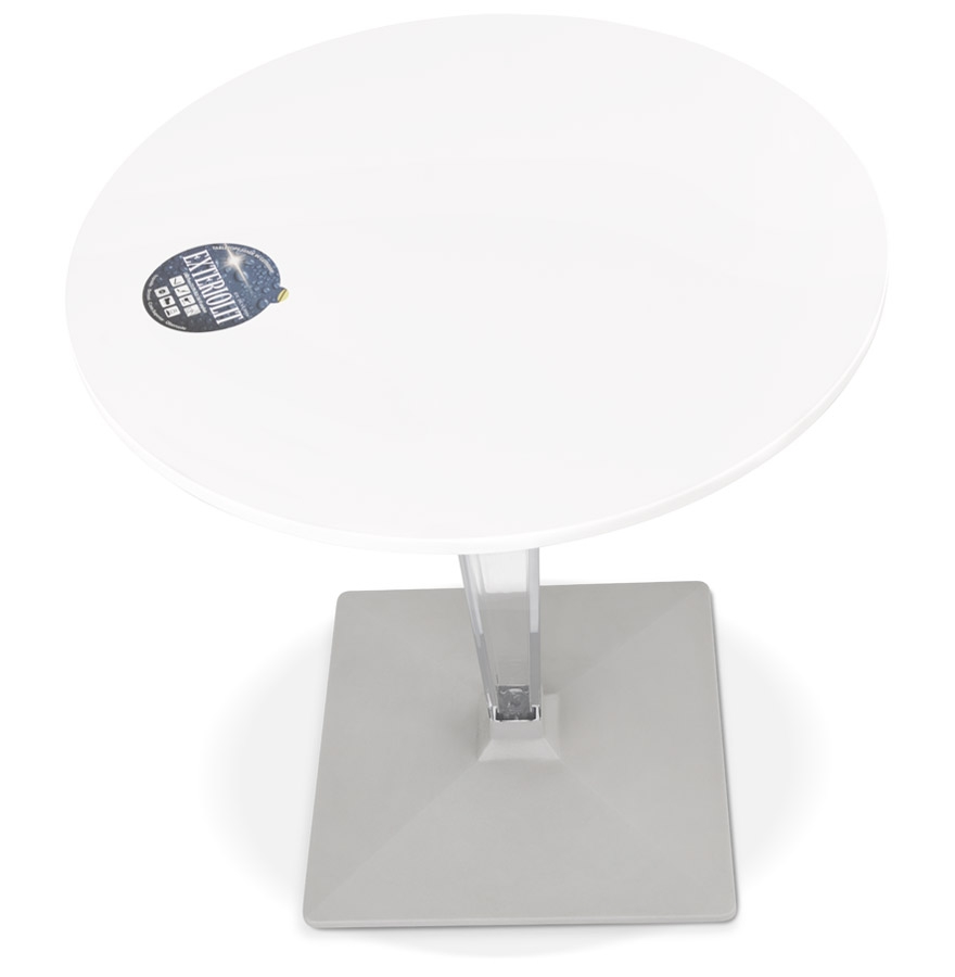 Table de terrasse ronde 'LIMPID' blanche intérieur/extérieur - Ø 68 cm vue3