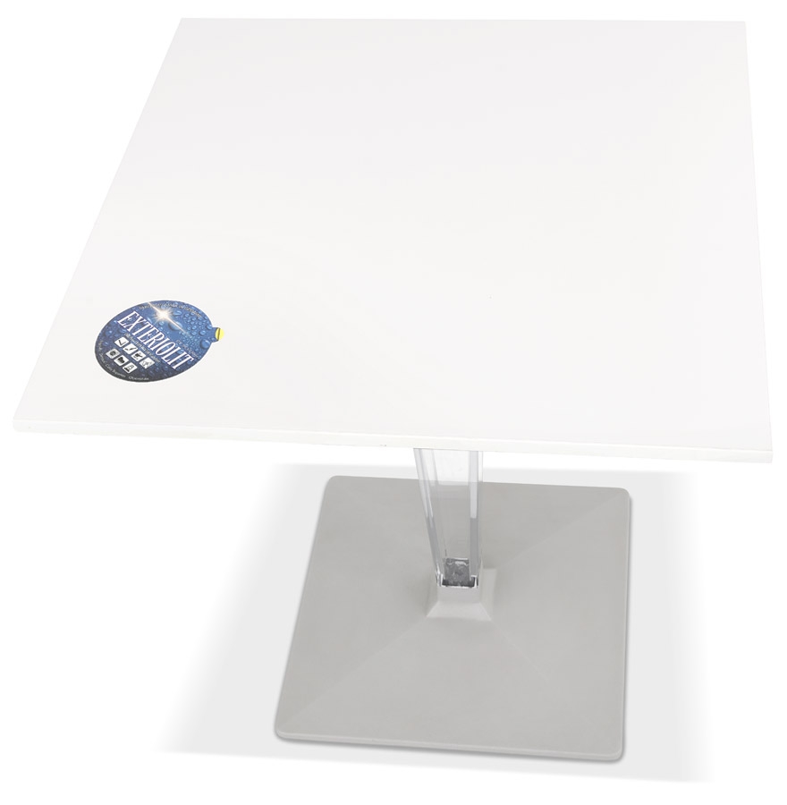 Table de terrasse carrée 'LIMPID' blanche intérieur/extérieur - 68x68 cm vue3