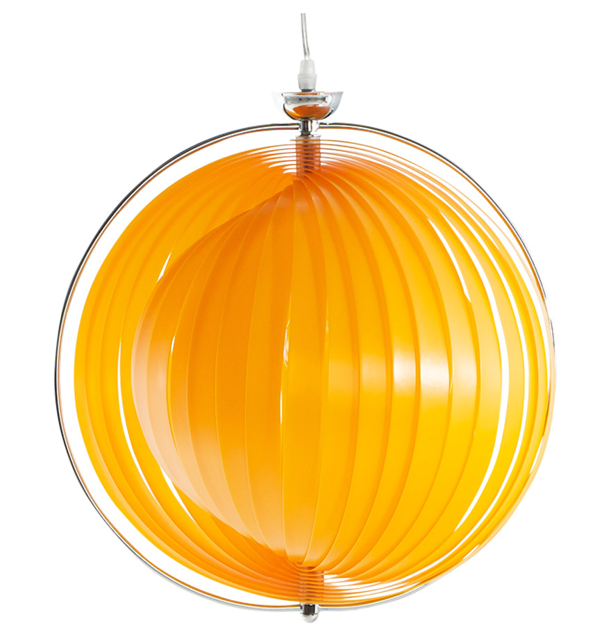 Suspension boule design ´LISA´ en lamelles flexibles orange