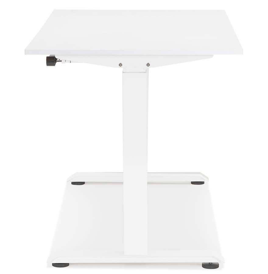Petit bureau assis/debout 'LIVELLO' en bois et métal blanc - 120x60 cm vue3