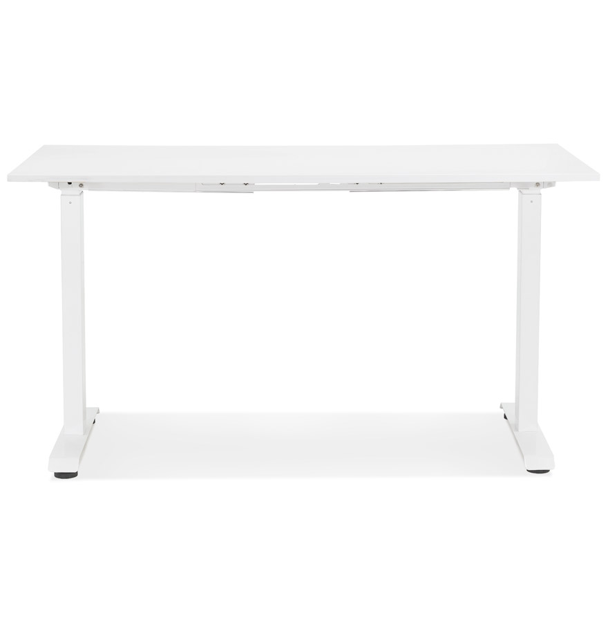 Bureau droit assis/debout 'LIVELLO' en bois et métal blanc - 140x70 cm vue3