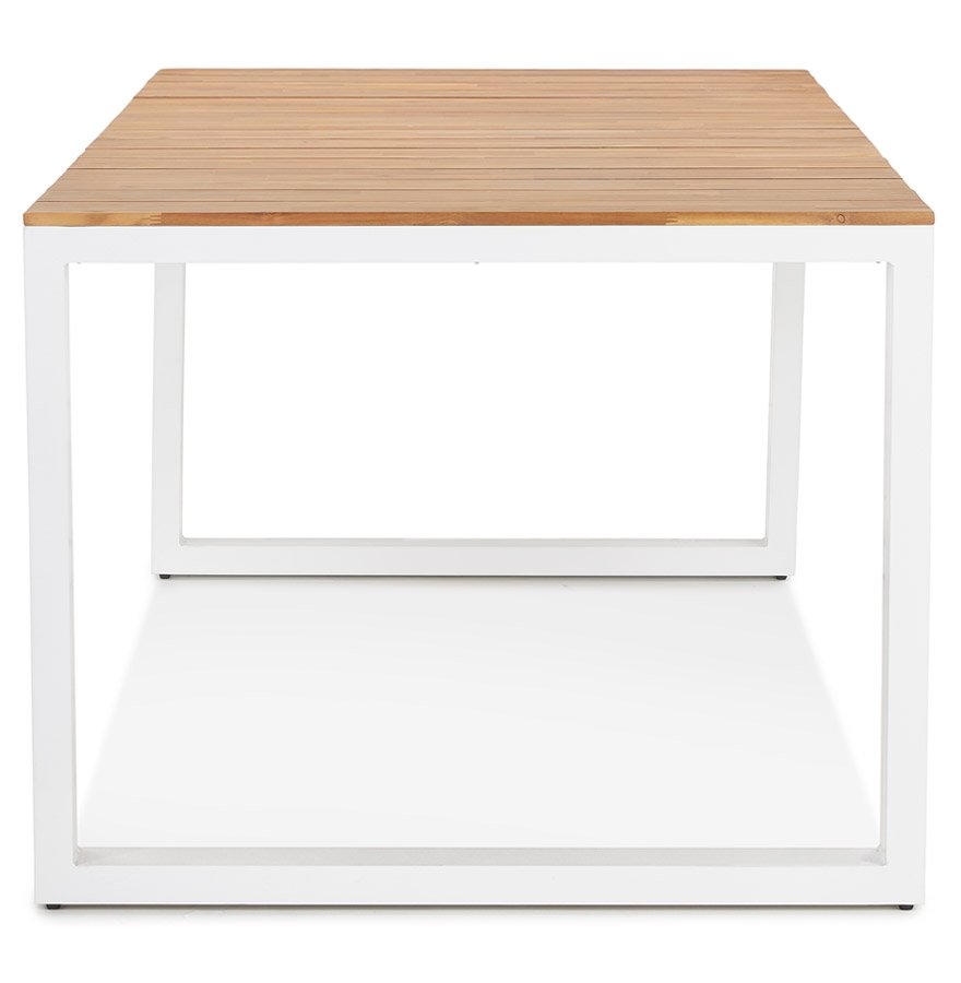 Table à dîner 'LOMOK' en bois massif et métal blanc - 240x100 cm vue3