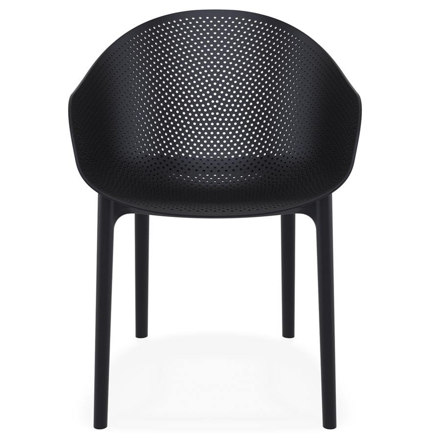 Chaise de terrasse perforée ´LUCKY´ noire design