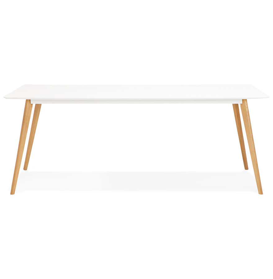 Table à manger design 'MADY' blanche style scandinave - 200x90 cm vue2