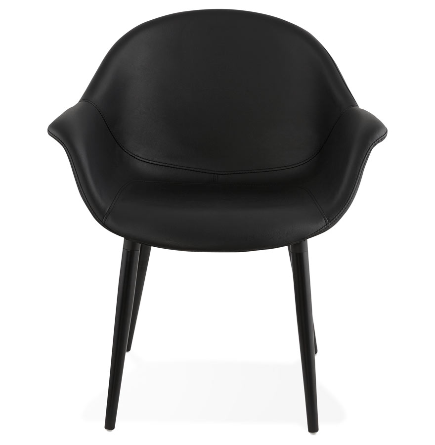 Chaise design avec accoudoirs ´MAJESTY´ en matière synthétique noire