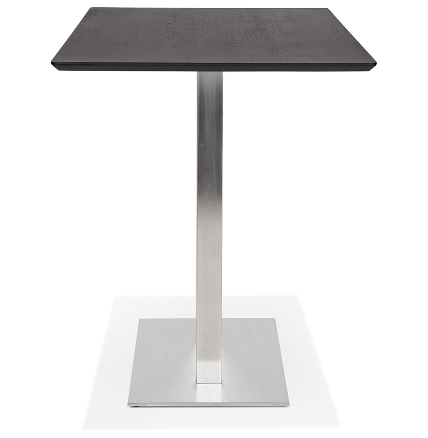 Table haute design 'MAMBO BAR' noire avec pied en métal brossé - 180x90 cm vue3