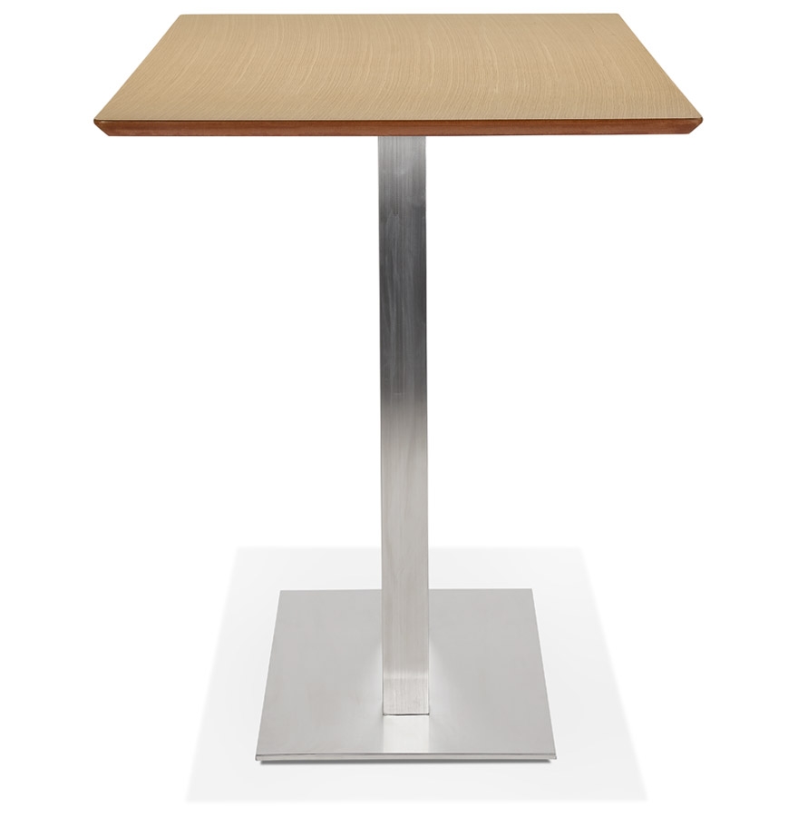 Table haute design 'MAMBO BAR' en bois finition naturelle avec pied en métal brossé - 180x90 cm vue3