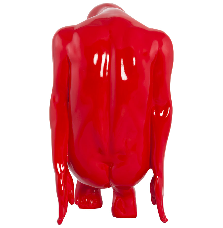 Statue déco ´MEHDI´ femme pensante en polyrésine rouge