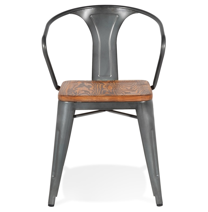 Chaise style industriel 'METROPOLIS' en métal gris foncé - commande par 2 pièces / prix pour 1 pièce vue2