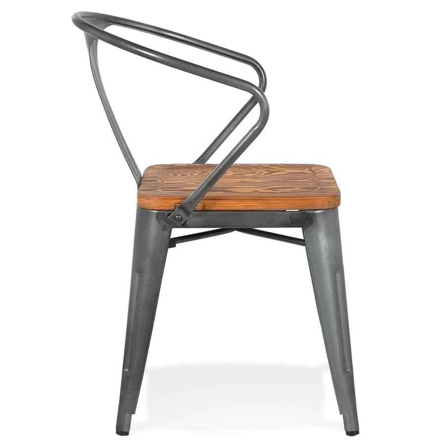 Chaise style industriel 'METROPOLIS' en métal gris foncé - commande par 2 pièces / prix pour 1 pièce vue3