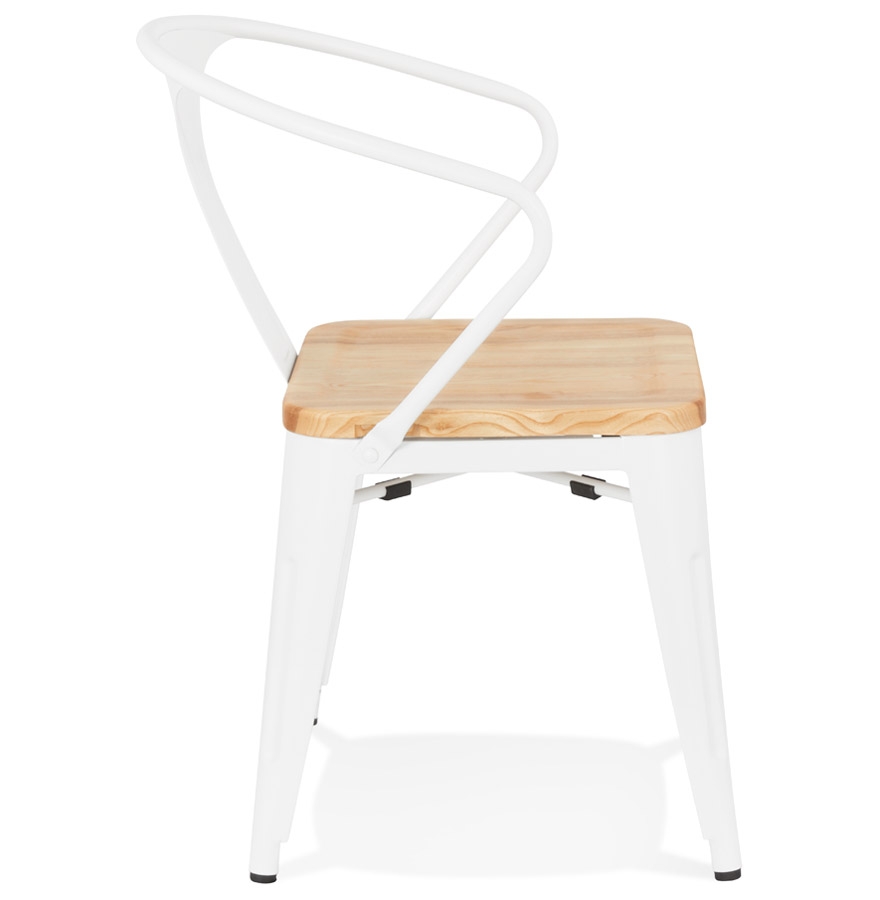 Chaise style industriel 'METROPOLIS' en métal blanc - commande par 2 pièces / prix pour 1 pièce vue3