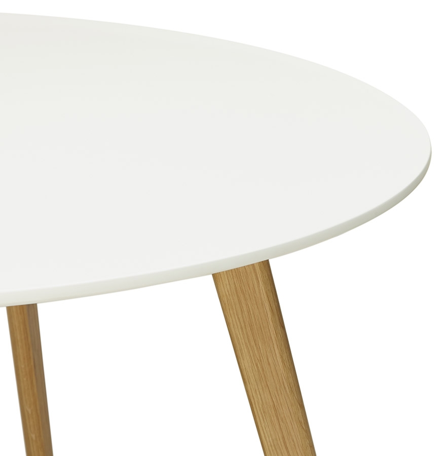 Table de cuisine ronde 'MIDY' blanche style scandinave - ø 90 cm vue3