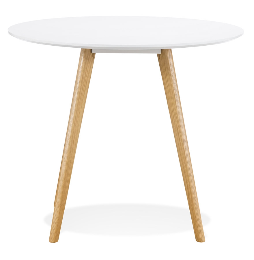 Table de cuisine ronde 'MIDY' blanche style scandinave - ø 90 cm vue2