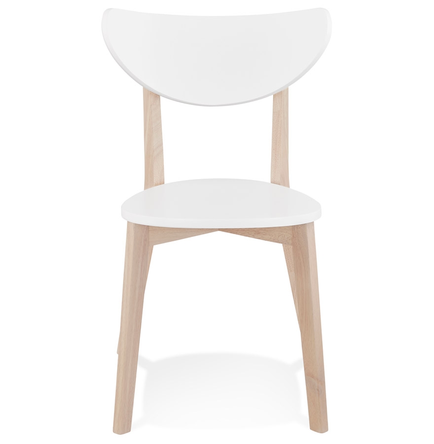 Chaise moderne 'MONA' blanche et structure en bois finition naturelle - Commande par 2 pièces / Prix pour 1 pièce vue2