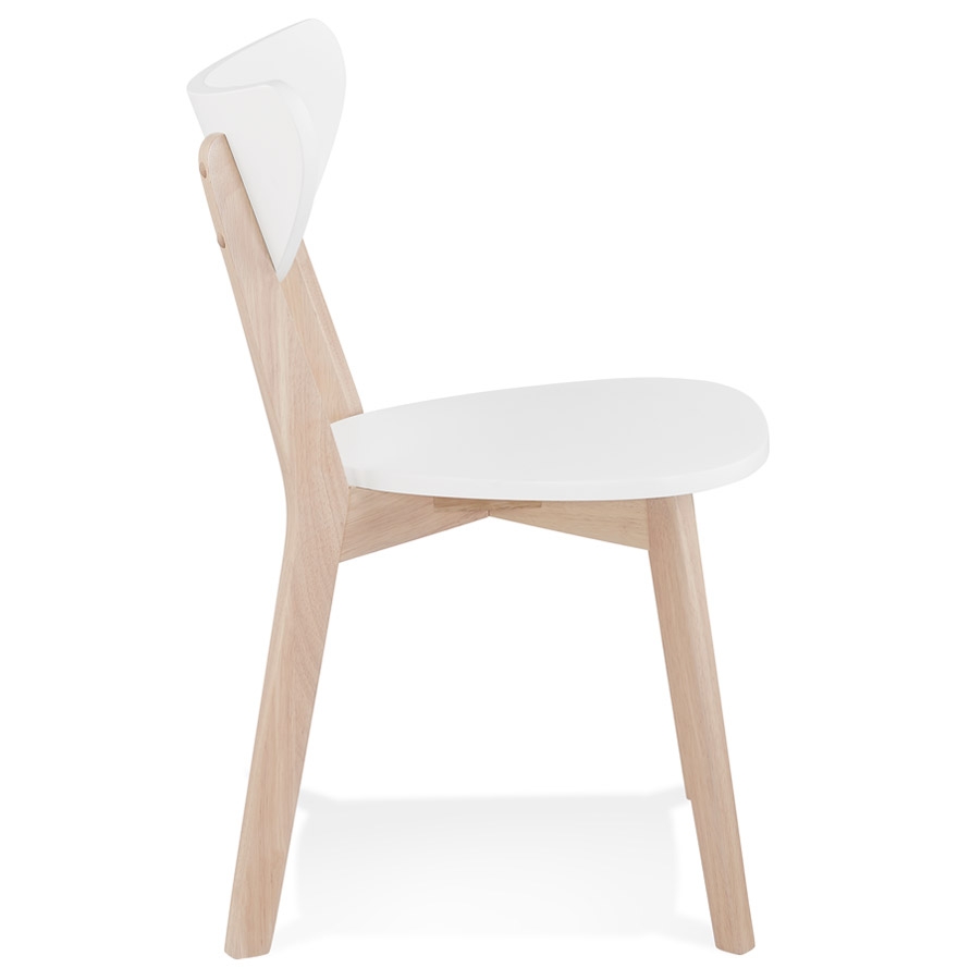 Chaise moderne 'MONA' blanche et structure en bois finition naturelle - Commande par 2 pièces / Prix pour 1 pièce vue3