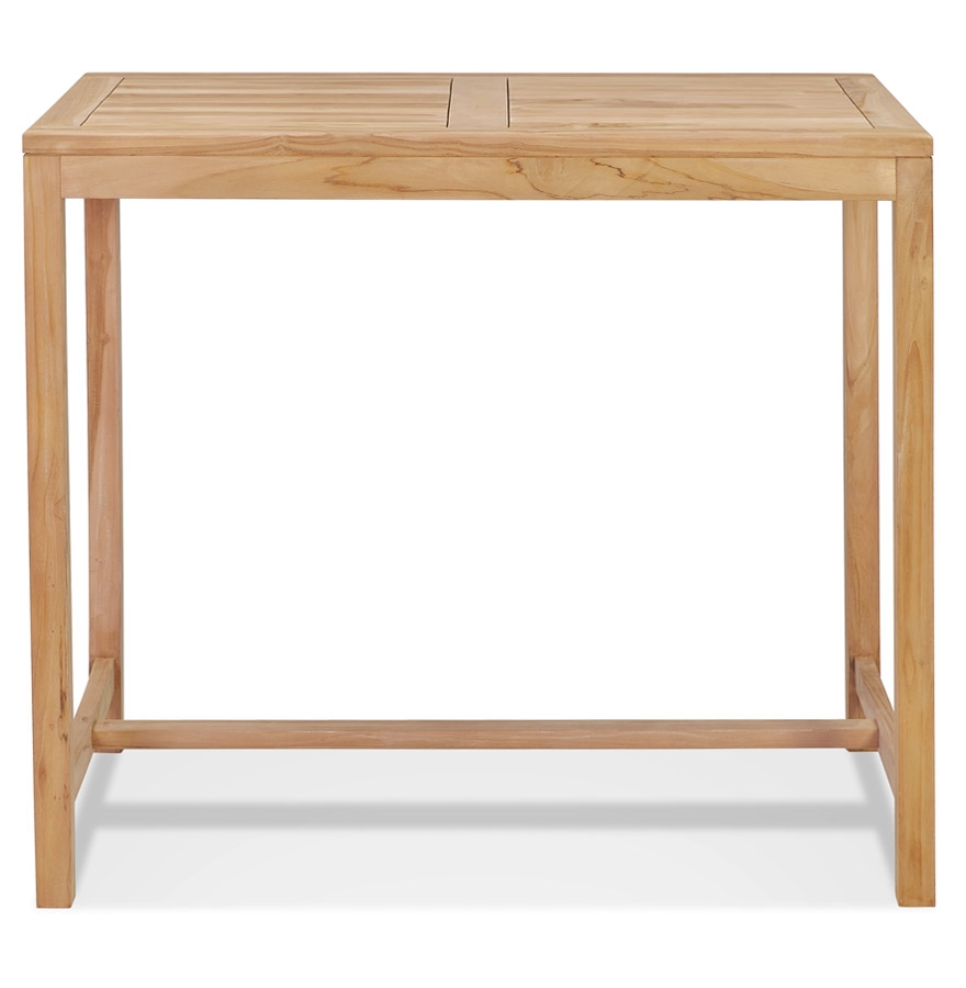 Table haute intérieur/extérieur 'MOUSTIK BAR' en bois Teck naturel - 120x70 cm vue2