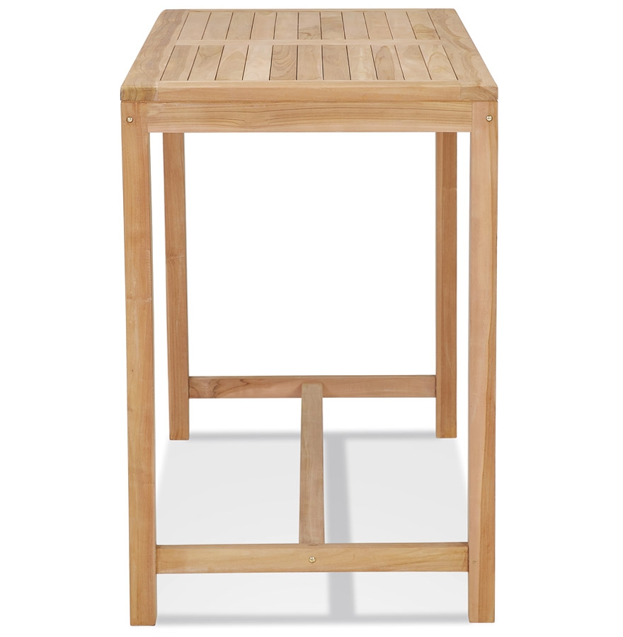 Table haute intérieur/extérieur 'MOUSTIK BAR' en bois Teck naturel - 120x70 cm vue3