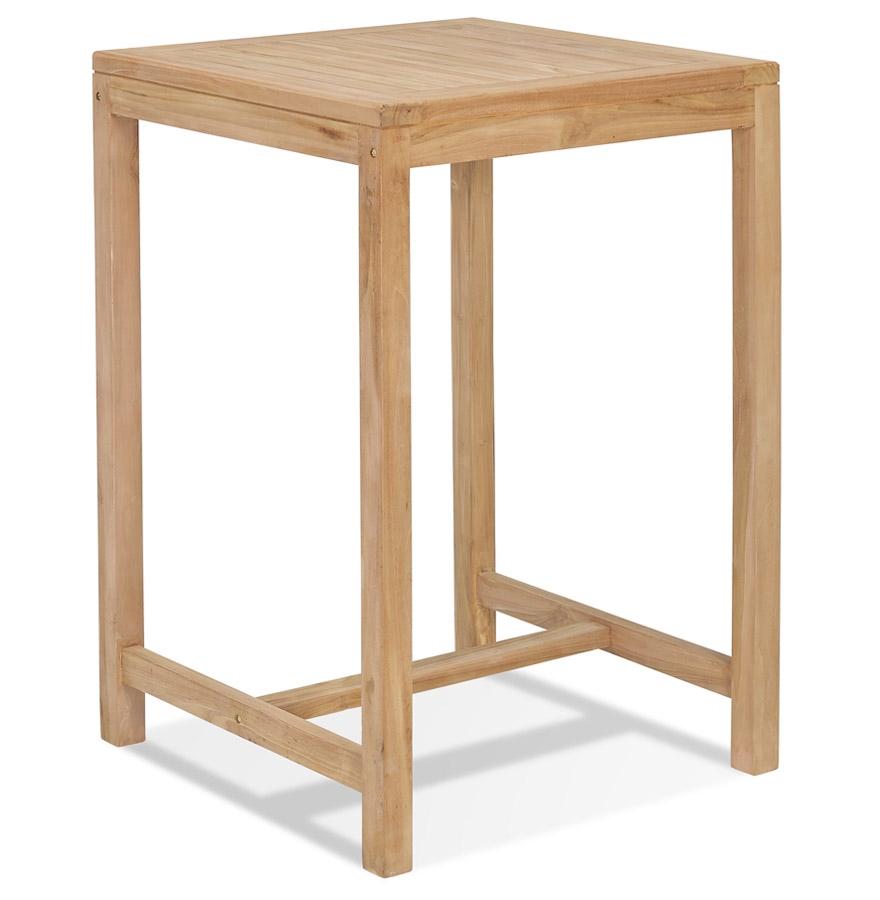 Table haute intérieur/extérieur 'MOUSTIK BAR' en bois Teck naturel - 70x70 cm vue3