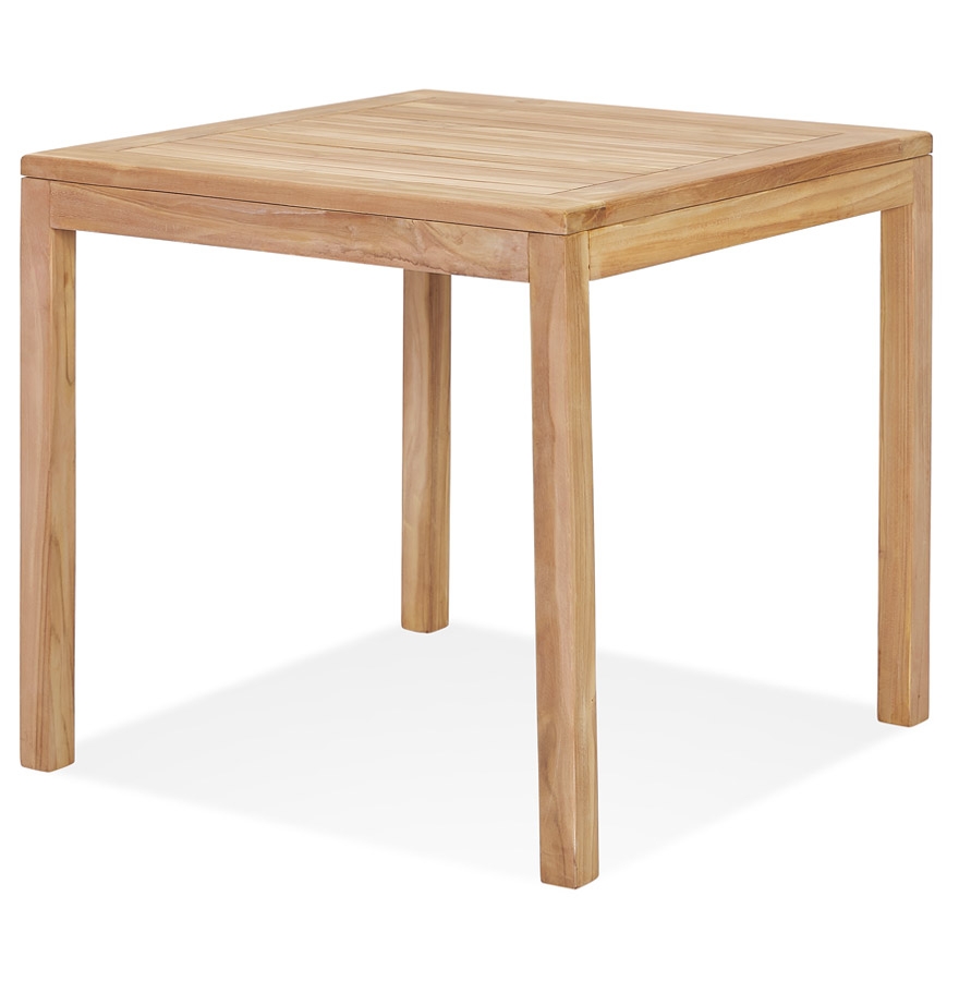 Table à diner carrée intérieure/extérieur 'MOUSTIK' en bois Teck naturel - 80x80 cm vue3