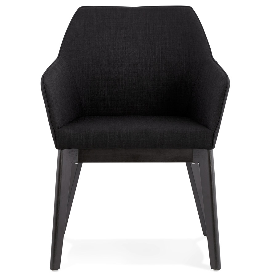 Chaise moderne ´NANO´ en tissu noir avec accoudoirs