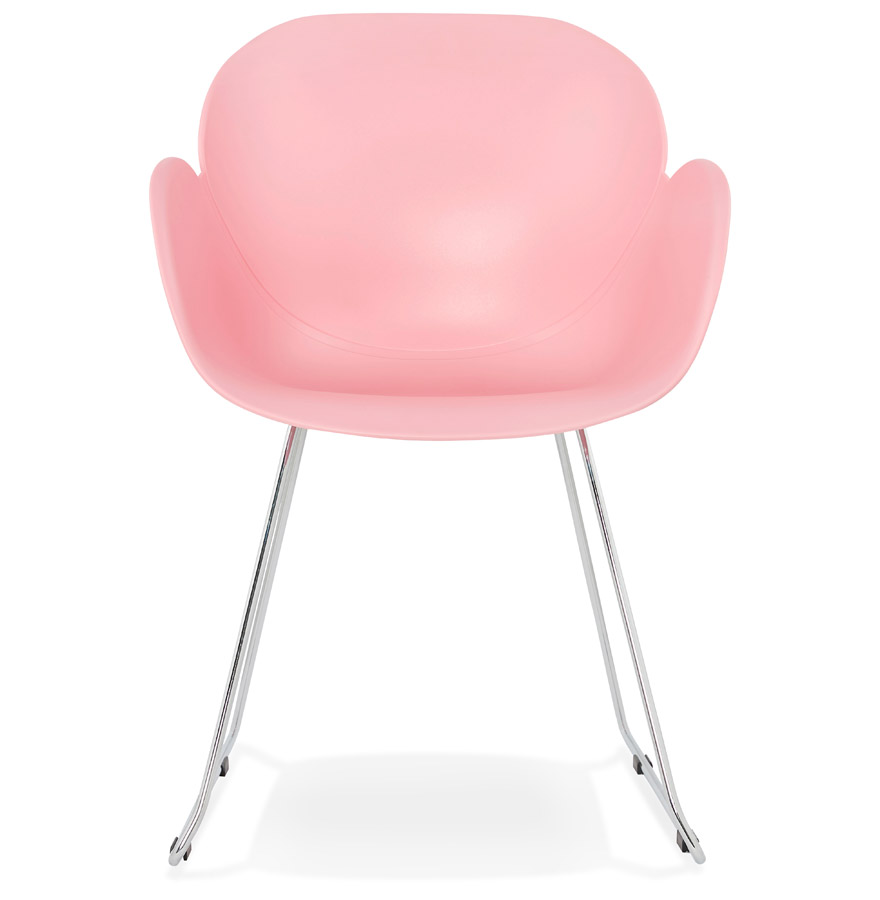 Chaise design ´NEGO´ rose en matière plastique