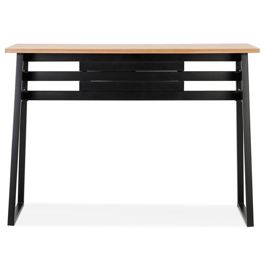 Table de bar haute 'NIKI' en bois finition naturelle et pied en métal noir - 150x60 cm vue2