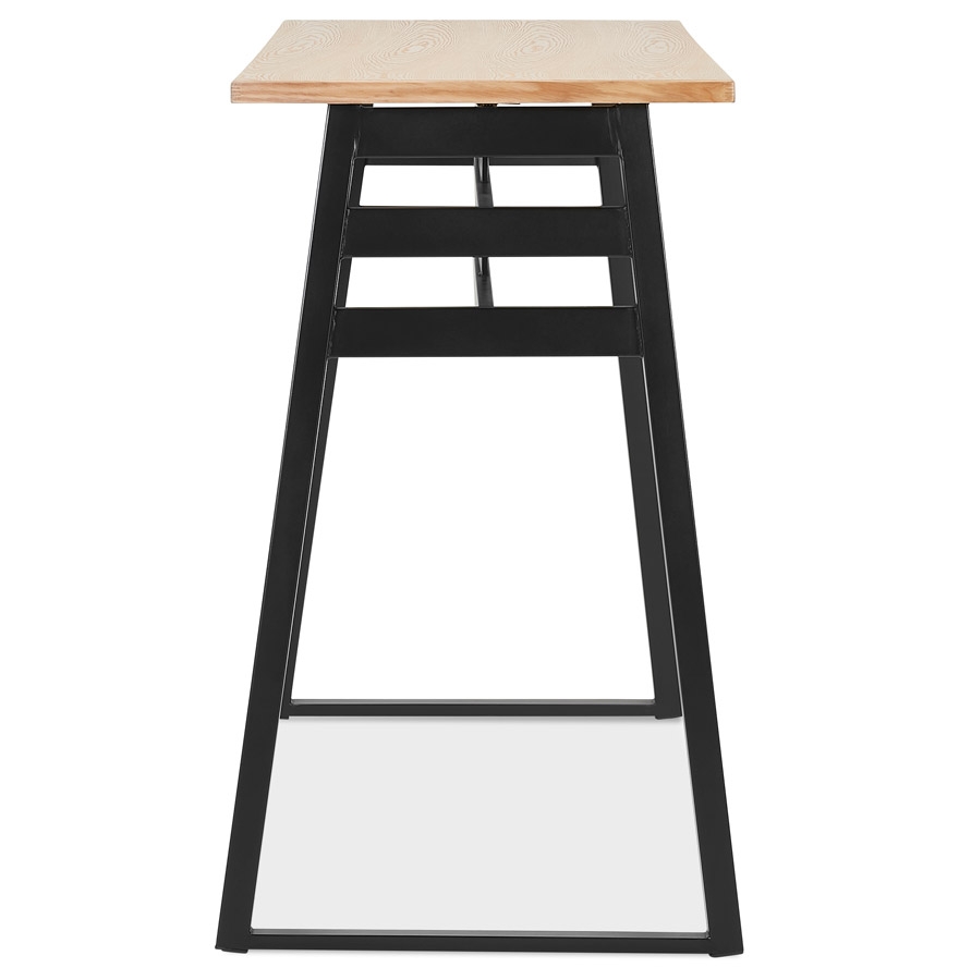 Table de bar haute 'NIKI' en bois finition naturelle et pied en métal noir - 150x60 cm vue3