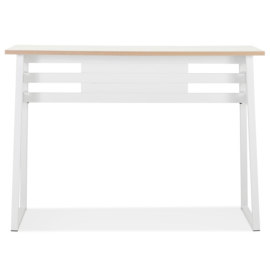 Table de bar haute 'NIKI' bois et métal blanc - 150x60 cm vue2