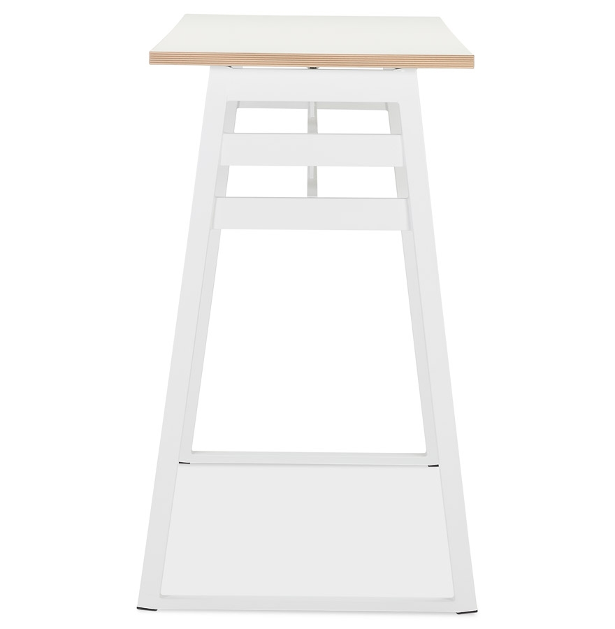 Table de bar haute 'NIKI' bois et métal blanc - 150x60 cm vue3