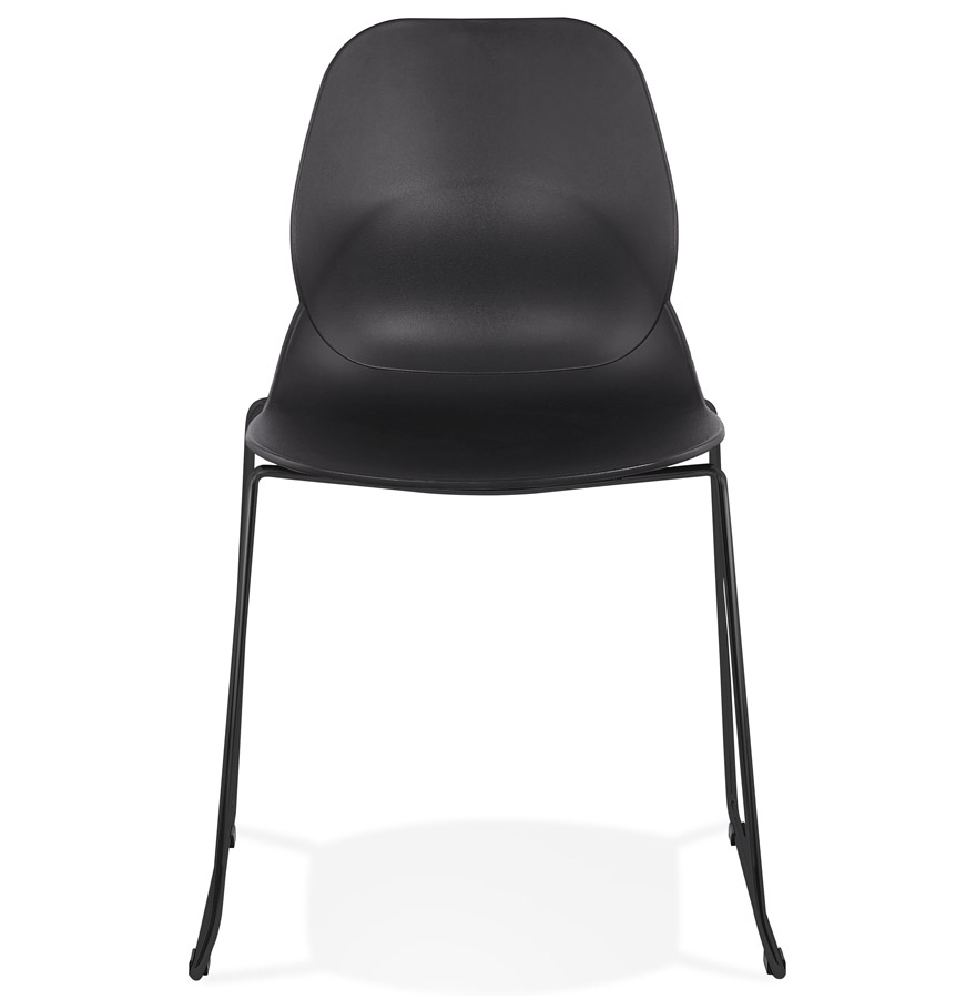 Chaise design 'NUMERIK' noire avec pieds en métal noir vue2