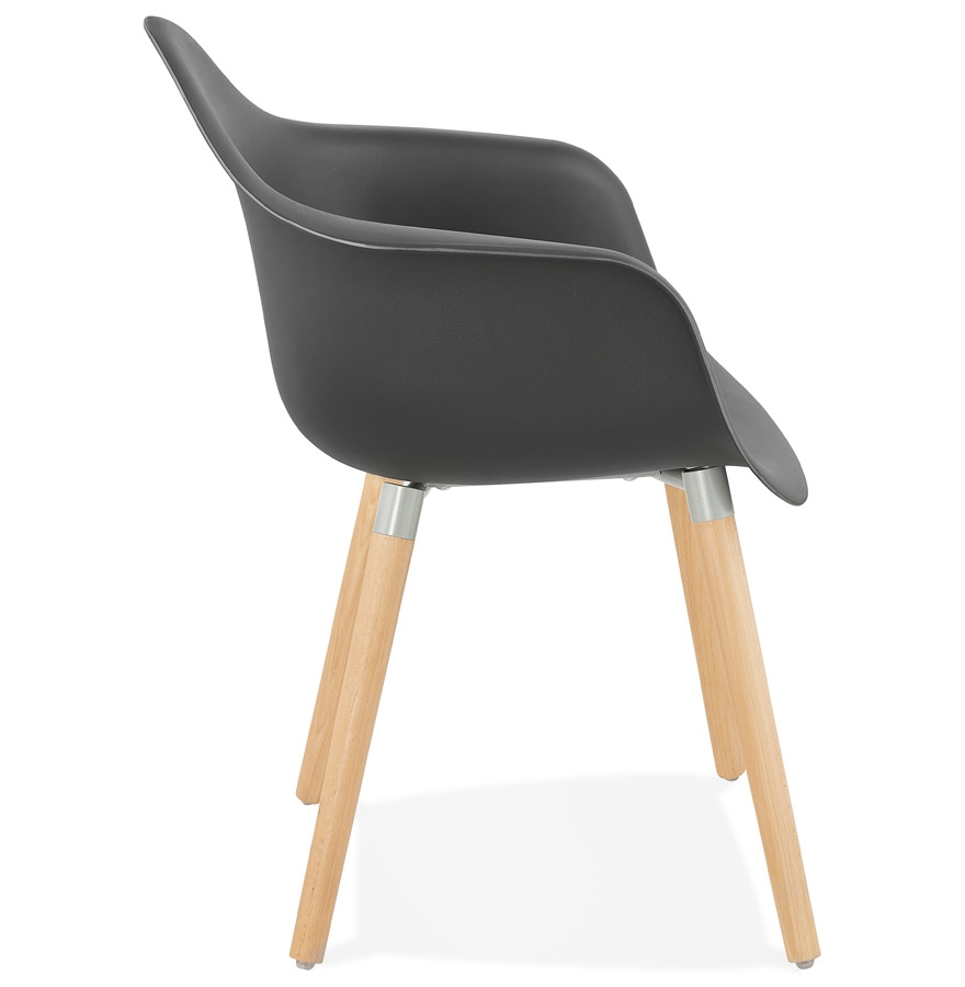 Chaise avec accoudoirs 'OLIVIA' noire style scandinave vue3