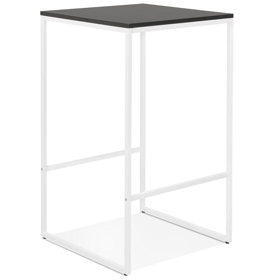 Table haute style industriel 'ORTOS' avec plateau noir et structure blanche idéale pour les professionnels vue3