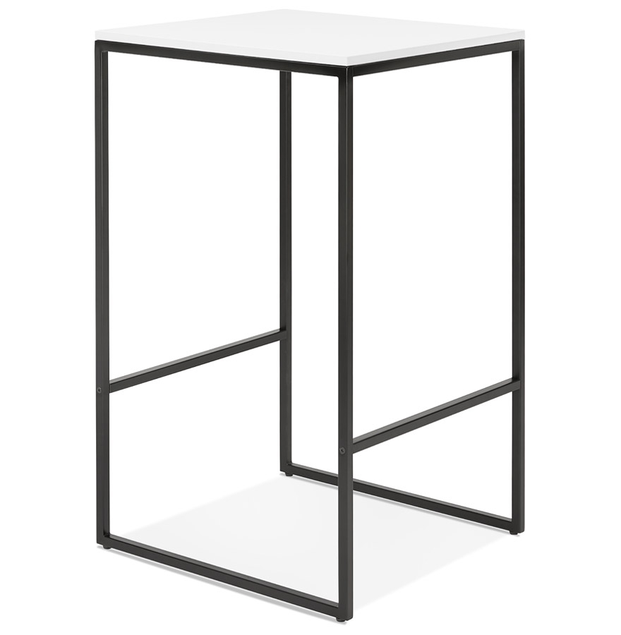 Table haute style industriel 'ORTOS' avec plateau blanc et structure noire idéale pour les professionnels vue3