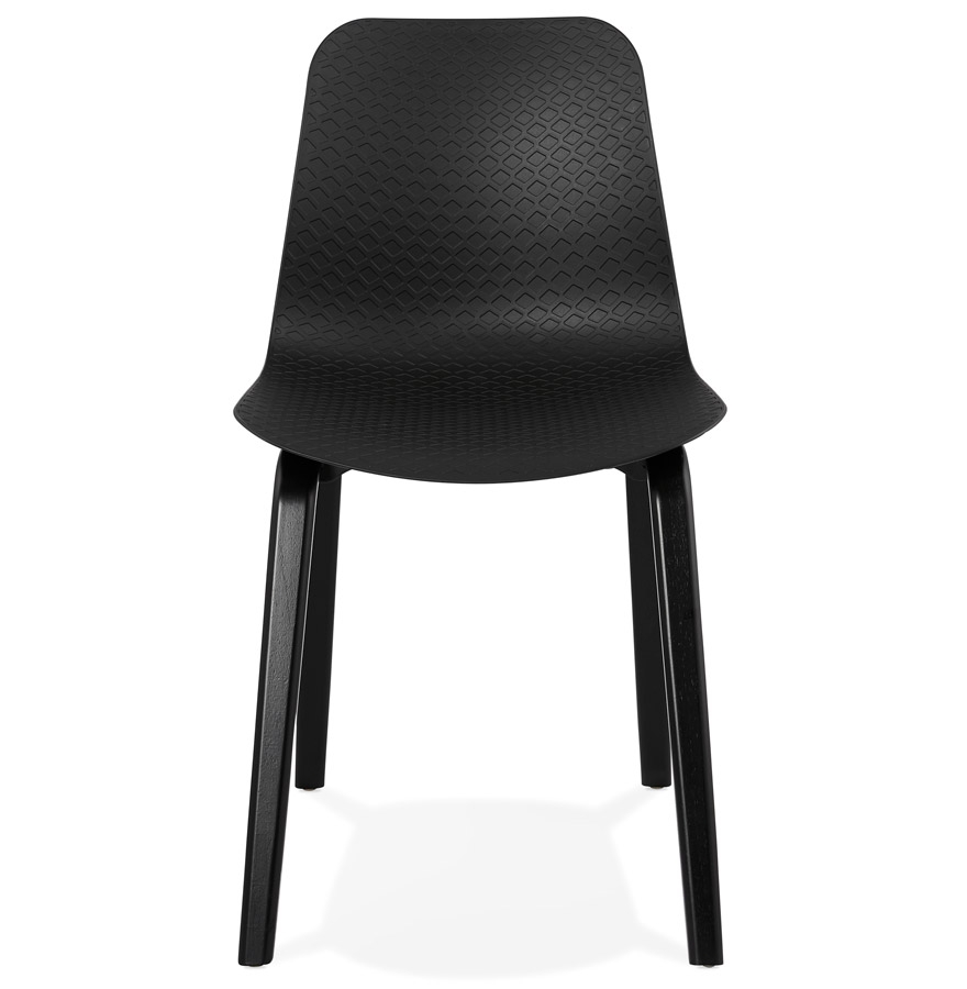 Chaise design 'PACIFIK' noire avec pieds en bois noir vue2