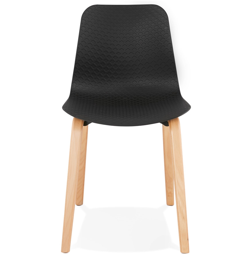 Chaise scandinave ´PACIFIK´ noire avec pieds en bois finition naturelle